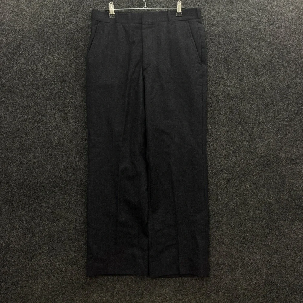 Vintage 70s Corbin Bill Paul Ltd Wool Trousers Mens 32x28 Charcoal Gray Slacks